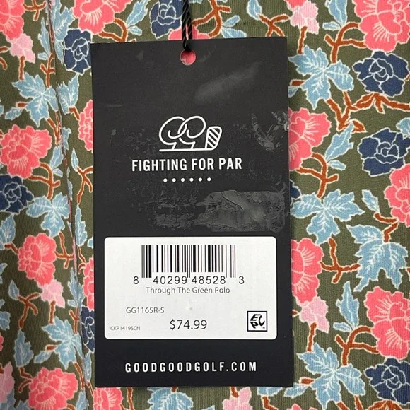 NEW Good Good Golf Through The Green Polo Mens S Floral Performance Shirt $74.99 - Picture 2 of 12